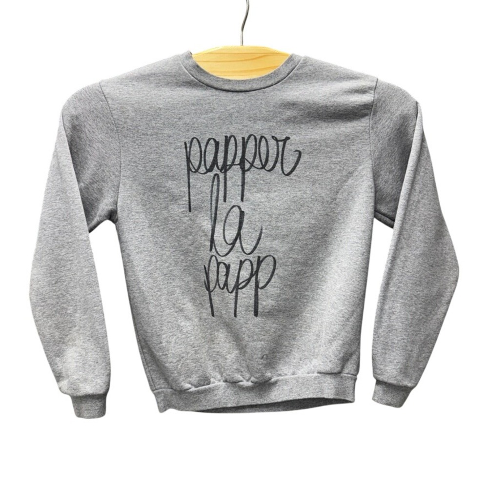 Rad. Papper La Papp Graphic Sweatshirt Gray Crewneck Fleece Mens Small